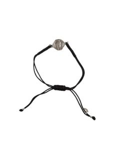 Pulsera Plata V. Camino Octog.13Mm Macrame Negro