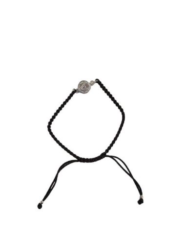 Pulsera Plata V. Rocio/Escap 10Mm Macrame Negro