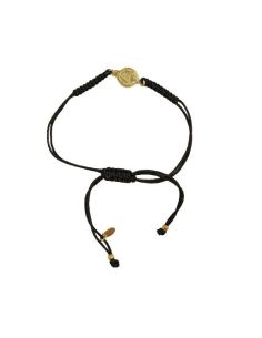 Pulsera Plata Dorada V. Rocio/Escap 10Mm Macrame Negro