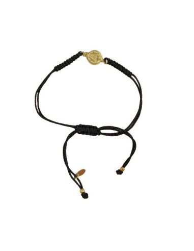 Pulsera Plata Dorada V. Rocio/Escap 10Mm Macrame Negro