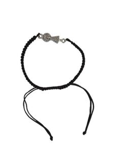 Pulsera V. Pilar Baño Plata 22Mm Macrame Negro