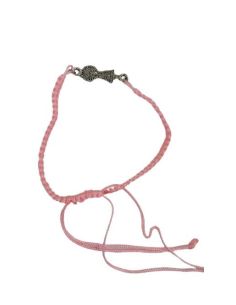 Pulsera V. Pilar Baño Plata 22Mm Macrame Rosa