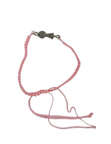 Pulsera V. Pilar Baño Plata 22Mm Macrame Rosa