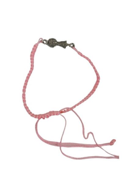Pulsera V. Pilar Baño Plata 22Mm Macrame Rosa