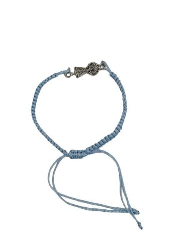 Pulsera V. Pilar Baño Plata 22Mm Macrame Azul Celeste