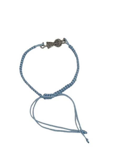 Pulsera V. Pilar Baño Plata 22Mm Macrame Azul Celeste