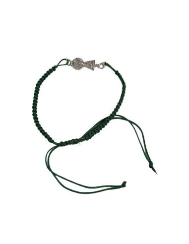 Pulsera V. Pilar Baño Plata 22Mm Macrame Verde