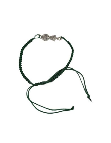 Pulsera V. Pilar Baño Plata 22Mm Macrame Verde