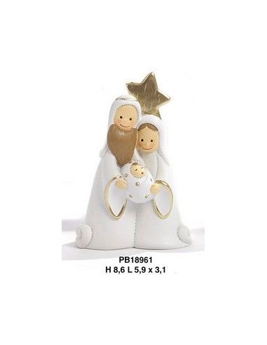 Nacimiento Inf. Blanco-Oro Resina 8,6Cm (8)(96) Pb18961