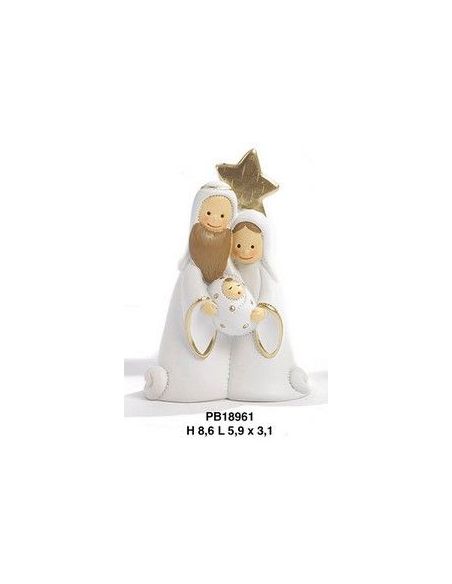Nacimiento Inf. Blanco-Oro Resina 8,6Cm (8)(96) Pb18961