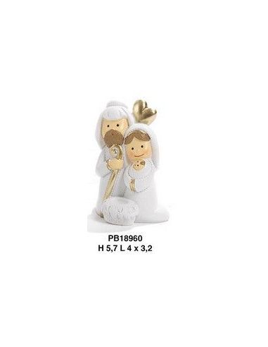 Nacimiento Inf. Blanco-Oro Resina 5,7Cm (12)(120) Pb18960