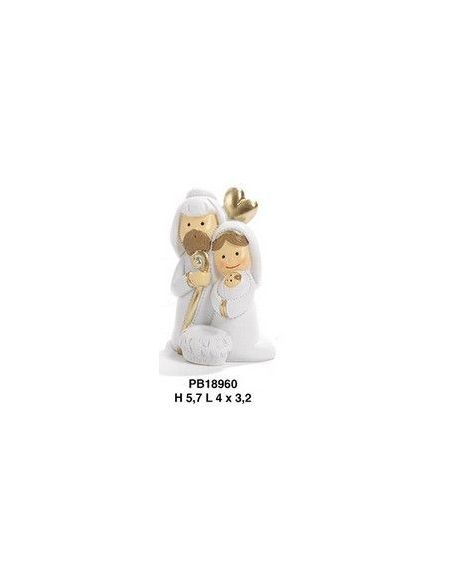 Nacimiento Inf. Blanco-Oro Resina 5,7Cm (12)(120) Pb18960
