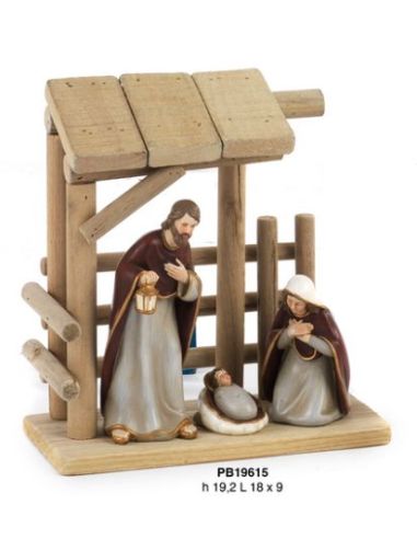 Nacimiento Cabaña Madera Resina 19,2Cm Pb19615(12)