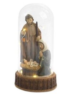 Nacimiento S.Jose Farol Vitrina Cristal C/Luz 18,5Cm Resina Pb20516 (12)