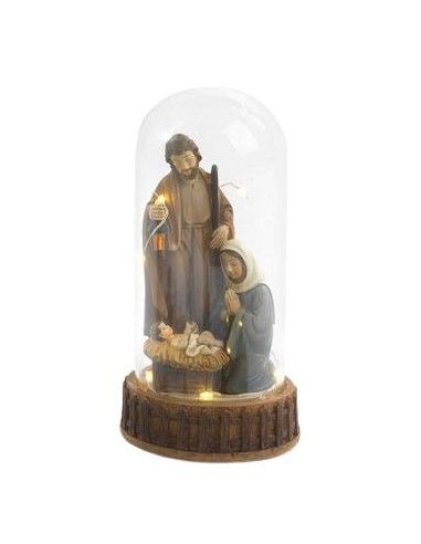 Nacimiento S.Jose Farol Vitrina Cristal C/Luz 18,5Cm Resina Pb20516 (12)