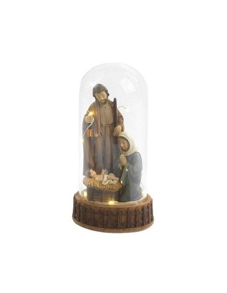 Nacimiento S.Jose Farol Vitrina Cristal C/Luz 18,5Cm Resina Pb20516 (12)