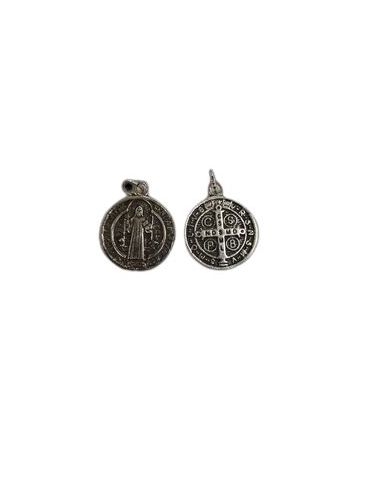 Medalla S.Benito Metal Baño Plata 9Mm