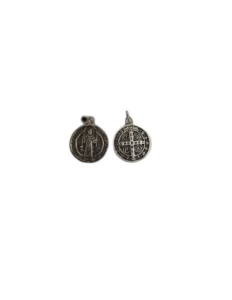 Medalla S.Benito Metal Baño Plata 9Mm