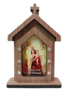 Capilla Madera 10X15 cm Virgen Del Carmen