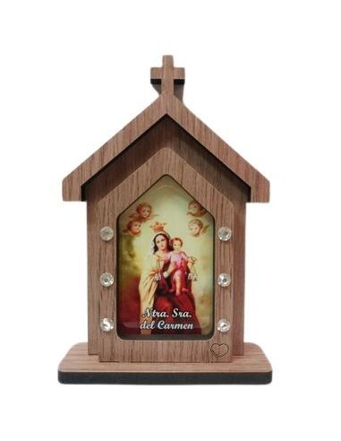 Capilla Madera 10X15 cm Virgen Del Carmen