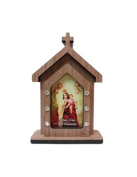 Capilla Madera 10X15 cm Virgen Del Carmen