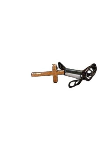 Cruz Madera Clara Cordon 31X18 mm