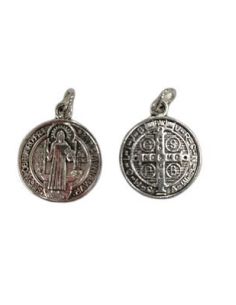 Medalla S.Benito Metal Plata Baño 5µm 20Mm