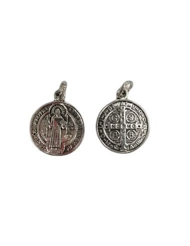 Medalla S.Benito Metal Plata Baño 5µm 16Mm