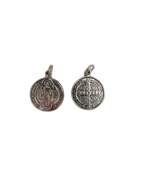 Medalla S.Benito Metal Plata Baño 5µm 16Mm