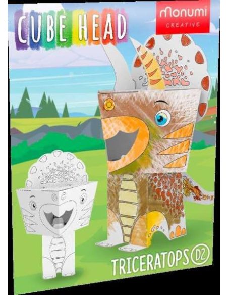 Cabeza Cubo Dino Triceratops