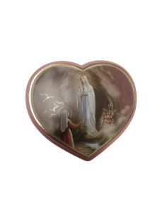 Corazon Grande Virgen De Lourdes Rosa