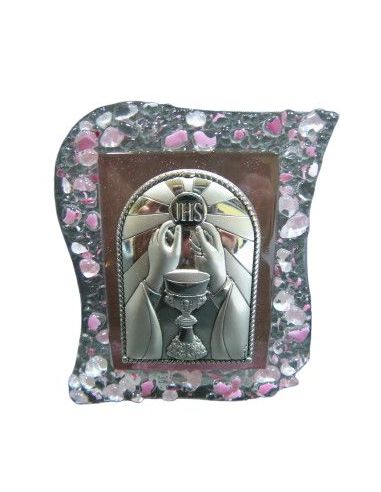 Repié Murano-Plata Comunión Rosa
