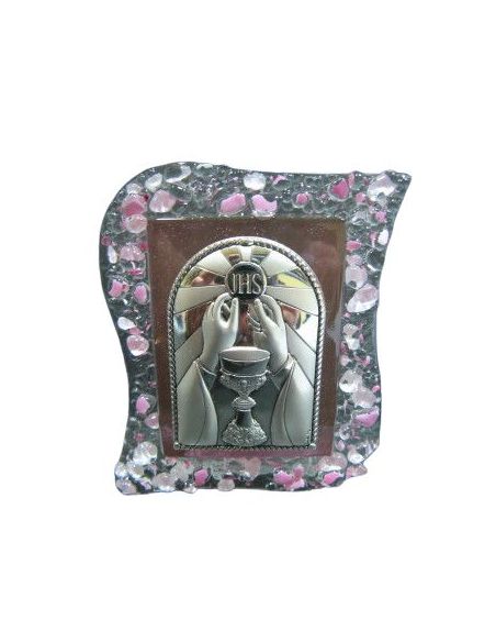 Repié Murano-Plata Comunión Rosa