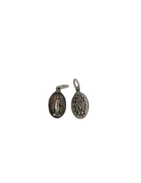 Medalla Milagrosa Metal Plata Baño 5µm 18Mm