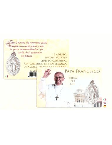 Estampa Con Medalla 86X54Mm Papa Francisco I