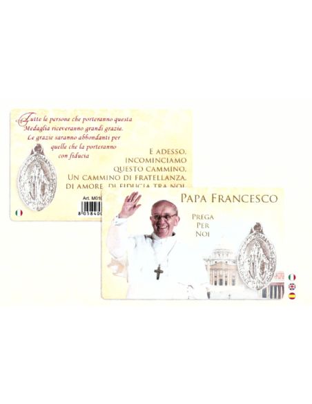 Estampa Con Medalla 86X54Mm Papa Francisco I