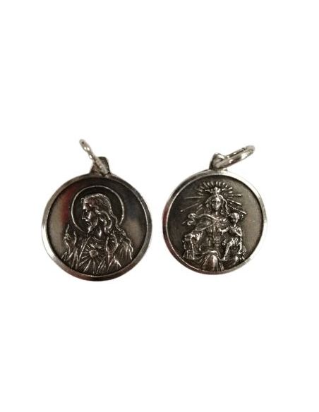 Medalla Escapulario Metal Plata Baño 5µm 24Mm
