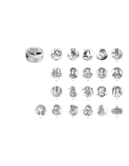 Rosariera 6X6Cm Placa Plata Roma