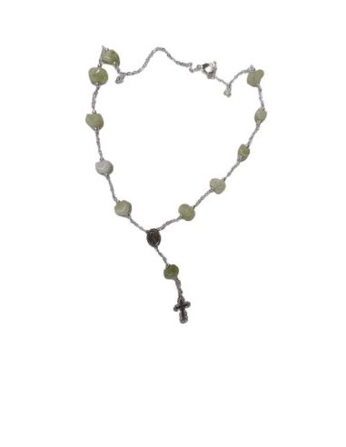 Rosario Gargantilla Piedra Verde