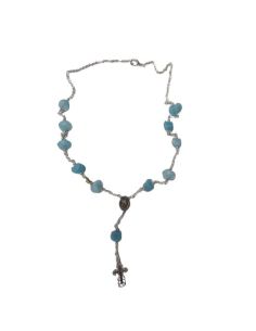 Rosario Gargantilla Piedra Azul Celeste