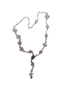 Rosario Gargantilla Piedra Color Rosa Crema