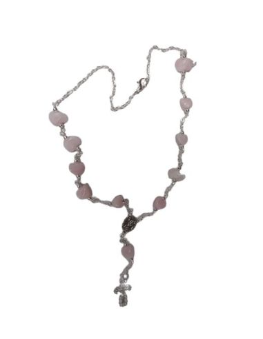 Rosario Gargantilla Piedra Color Rosa Crema