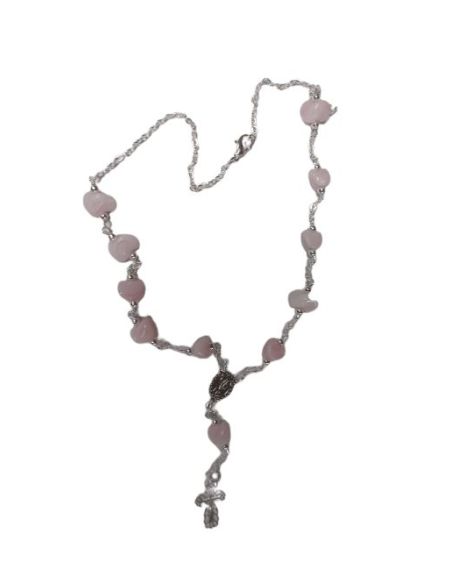 Rosario Gargantilla Piedra Color Rosa Crema