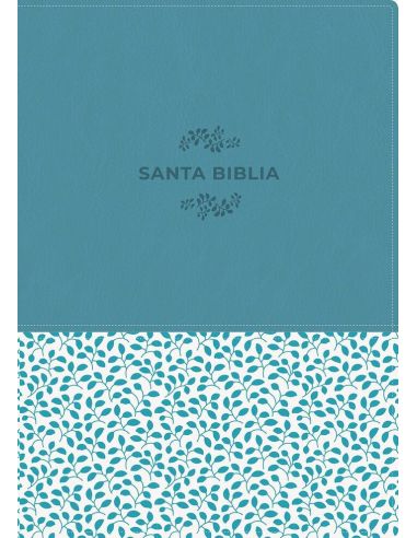 Biblia Ntv, Edición De Referencia Ultrafina, Letra Grande I/Piel Turquesa Floral Con Índice