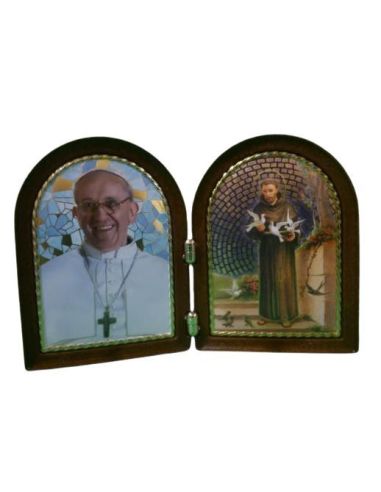 Diptico 7X11 Foto Oro Papa Francisco+S.Francisco|Libreriasalesiana