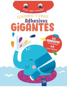Coloreo Y Pego Adhesivos Gigantes. Elefante
