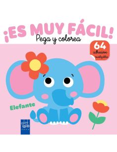 ¡Es Muy Fácil! Pega Y Colorea. Elefante