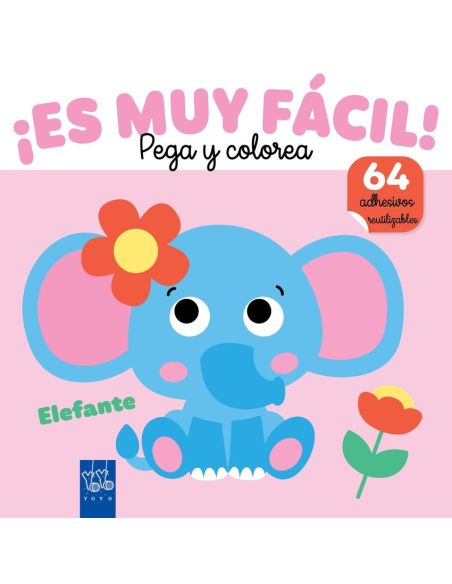 ¡Es Muy Fácil! Pega Y Colorea. Elefante