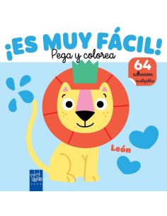 ¡Es Muy Fácil! Pega Y Colorea. León