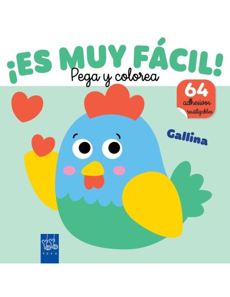 ¡Es Muy Fácil! Pega Y Colorea. Gallina